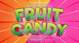 Fruit Candy 3d editable text effect Template
