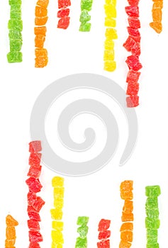 Fruit candy multi-colored on white