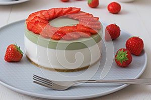 Fruit Cheesecake. Strawberry matcha. Cooking demo.
