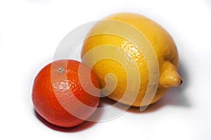 fruit citrus lemon tangerine on white background