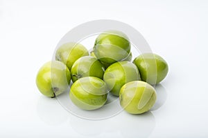 Fruit : Close up of Indian Jujube Apple Isolated on White Background Shot in Studio