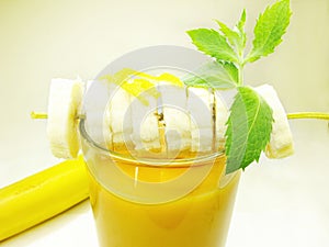 Fruit cocktail smoothie with banana