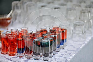 Fruit cocktails on the wedding table