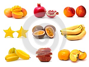 Fruit collection isolated on white