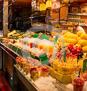 Fruit colours into a spanish Tienda in Barcelona Spain photo