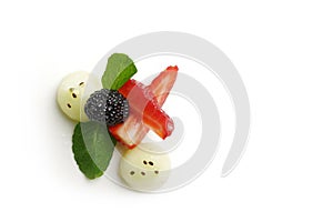 Fruit composition on white