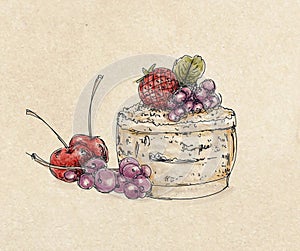 Fruit and cream pastries