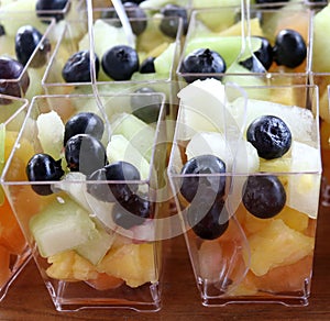 Fruit cup with berries and melon