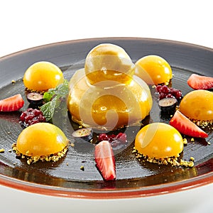 Fruit Dessert with Strawberries and Mango