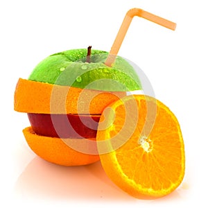 Fruit with drinking straw