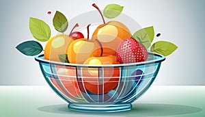 Fruit in elegant glass basket