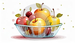 Fruit in elegant glass basket