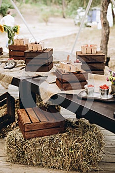 fruit food buffet decorated rustic style eco baskets