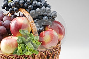 Fruit food objects in a basket