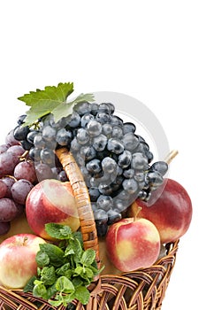 Fruit food objects in a basket