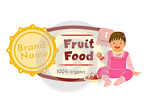 Fruit food promotion flat vector illustration