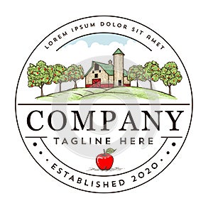 Fruit and fresh farm logo design