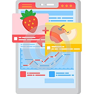 Fruit grafting icon vector mobile app for control