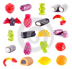 Fruit gummi candies assortment