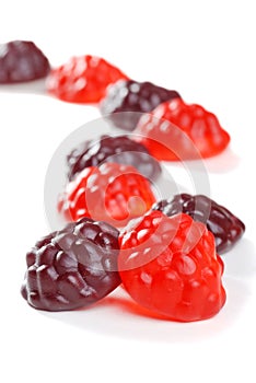 Fruit Gummy Candy In A Line Shallow Dof photo