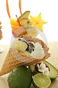 Fruit Ice Cream Cone