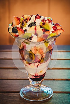 Fruit ice cream dessert