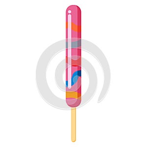 Fruit ice lollie colorful bright. Frozen ice cream stick. Vector illustration cartoon