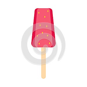 Fruit ice lolly icon, flat style