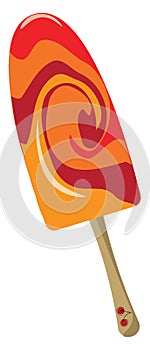 Fruit ice lolly , vector or color illustration