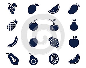 Fruit icon set glyph cool cute icon pack