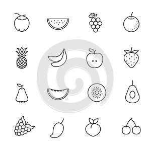 Fruit icon Vector Illustration line Icons