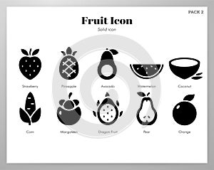 Fruit icons Solid pack