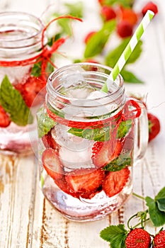 Fruit infused water, refreshing, healthy drink