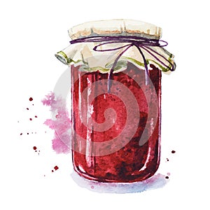 Fruit jam. Mason jar