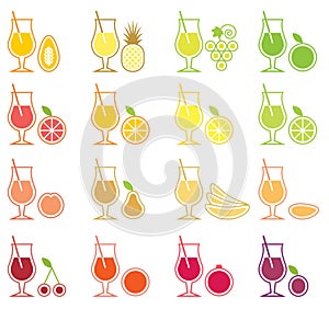 Fruit Juice Icon Set
