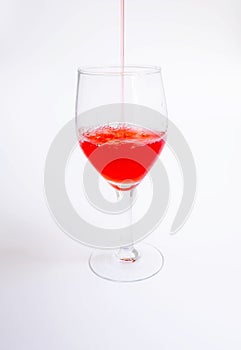 Fruit juice on white background