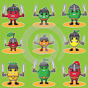 Fruit knight Dual weapon hand up set.