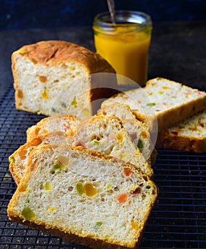 Fruit loaf - tutti frutti bread photo