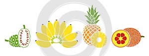 Fruit logo. Isolated fruit on white background