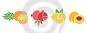 Fruit logo. Isolated fruit on white background