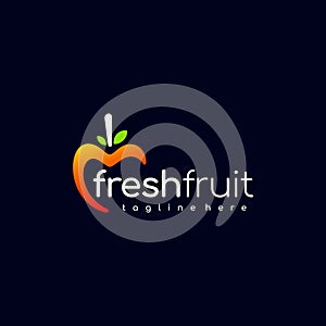 fruit logo with letter m symbol