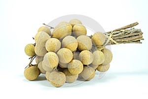 Fruit longan fresh on white