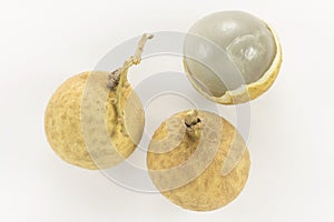 Fruit longan. fresh longan on white background