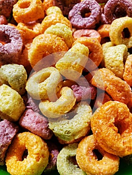 Fruit loops close-up macro