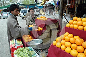 Fruit market in kashmir.