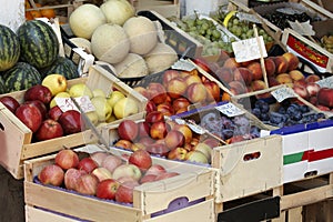 Fruit market stall in Venice - detail