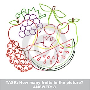Fruit mishmash colorful set in vector. photo
