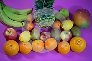 Fruit mx on pink backgground