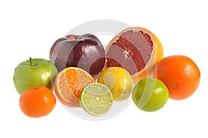 Fruit mix on white isolated