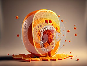 Fruit monster spooky vegetable orange creature